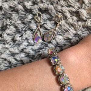 Matching bracelet and earrings.